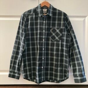 Volcom Plaid Long Sleeve Button-Up Shirt — Men’s Medium (Classic Fit)